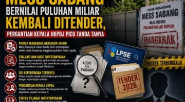 Mangkrak Bertahun-Tahun, Proyek Lanjutan Mess Sabang Bernilai Puluhan Miliar Kembali Ditender, Pergantian Kepala UKPBJ Picu Tanda Tanya
